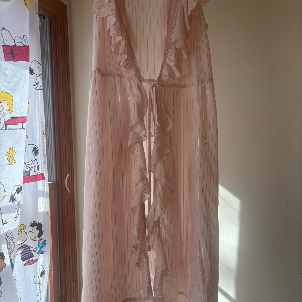 Victoria secret Pink Ruffled Sheer Duster